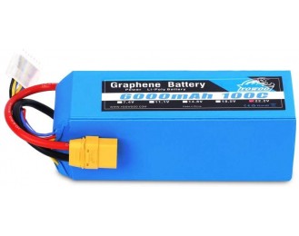 YOWOO 6S Graphene Battery 6000mAh 100C 22.2V Lipo Batteries with XT90 Plug for Mikado Logo 550, Align T-REX 550 600 700, Sab Goblin 630, Large Multirotors, EDF Jets, 600 to 700 Size RC Helicopters
