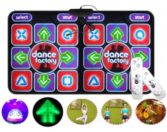 Dance mat Double 3D, Yoga Parent-Child Game Console, LED Massage Keyboard, TV and USB Connection, Family