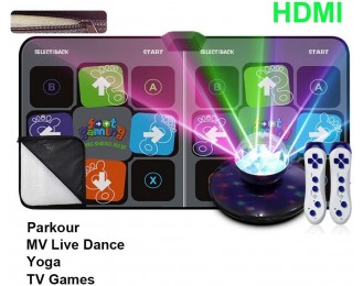 All New Dance mats Double Family TV somatosensory Games Wireless Thickened 30mm Zippered Blanket Yoga mats Stage Atmosphere Light, 8G Memory Card Super Clear Picture Quality (Color : Gray)
