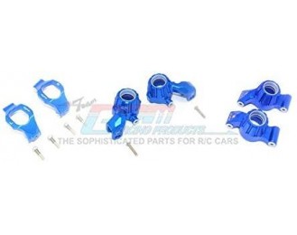  1/10 Maxx 4WD Monster Truck Upgrade Parts Aluminum Front C-Hubs + Front & Rear Knuckle Arms - 12Pc Set Blue