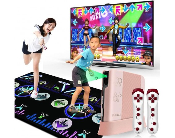 All New Wireless Dance mat with somatosensory Camera Double TV HDMI Somatosensory Game Console Built-in Large Game Super Clear Picture Quality (Color : Gray, Size : 11MM)