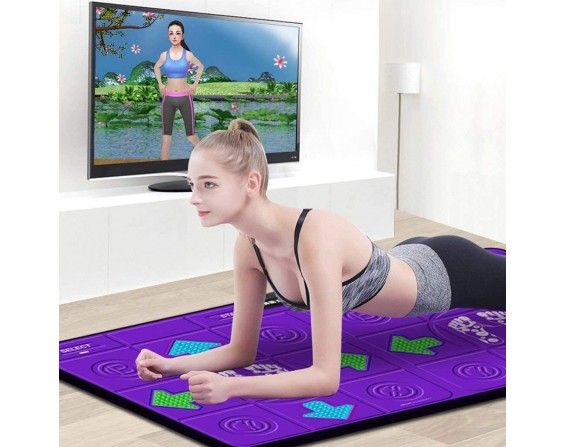 All New Wireless Dance mat with somatosensory Camera Double TV HDMI Somatosensory Game Console Built-in Large Game Super Clear Picture Quality (Color : Gray, Size : 11MM)