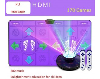 Dance mat Quality 2020 for Tv, PC-TV Dual-use Interface 200 Music for Dancers 170 Running Game Yoga Massage  Somatosensory Dancing Machine -zhibiao (Color : Purple)