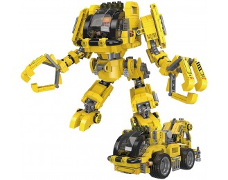 BEYYON 2 in 1 Car Robot - Engineering Mecha Pangu Steel mechwarrior Model Building Blocks Assembled Toy for  boy 779 PCS Yellow