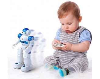 Corgy Cute Robot Toy for Child Programmable Smart Infrared Sensing Robot for Kids Birthday Gift Present (Blue)