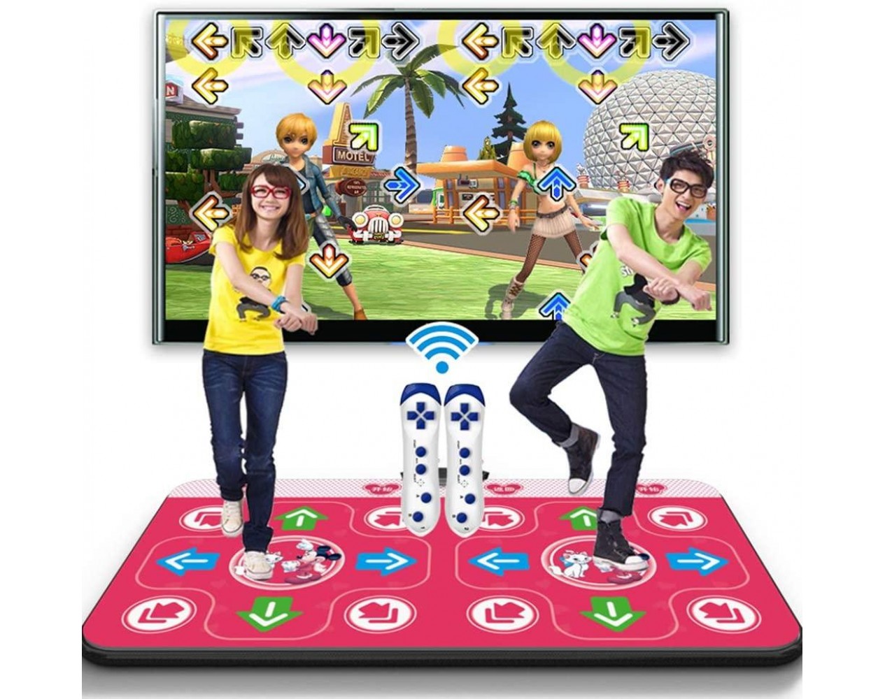 TV Interface Wireless Shine Yoga Running Mat Dual-use Running Dance Machine Game Console YL Double Dance Mat Cable Dance Mat Double Dance Rug