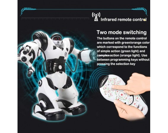 ACOC Robot RC Remote Control Intelligent Robot Intelligent Programming Gesture Sensing Robot, Dancing Singing Walking RC Toy with Rechargeable Battery for Children Kids Entertainment