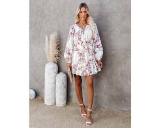 Oh Sweetheart Cotton Floral Ruffle Dress - Final Sale