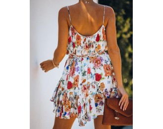 Better Than Ever Floral Rope Tie Mini Dress