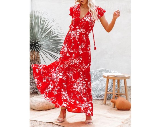 Dynamite Floral Tiered Maxi Dress